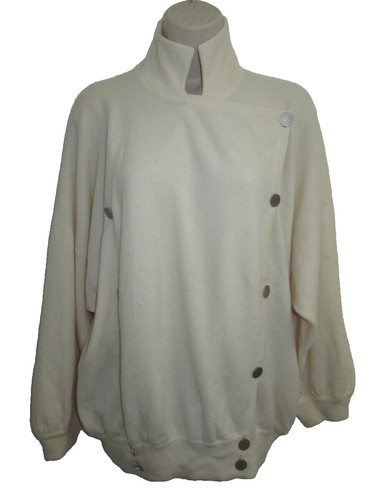 OFF WHITE Giacca cardigan doppio seno cashmeres ecc. 100% crema cashmere può adattarsi a XL