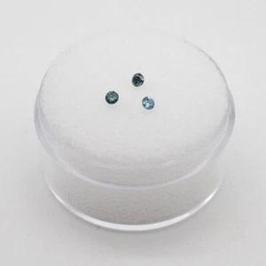 RARE $600 3 Natural Blue IRRADIATED Diamonds LOOSE .10ct - Picture 1 of 3