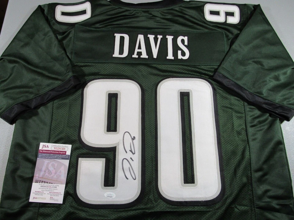 Camiseta deportiva personalizada Jordan Davis Philadelphia Eagles firmada con autógrafo estilo profesional JSA Foto 1 de 1