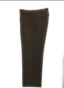 Pantalone elegante uomo Haggar 33 x 37,5 marrone piatto davanti vita regolabile pantaloni - Foto 1 di 11