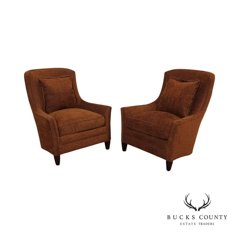 Schumacher Furnishings Classic Modern Style Pair of Lounge Chairs Cover
