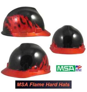 Sombrero duro MSA BLACK FIRE estilo gorra especial con suspensión de trinquete (llama) NUEVO - Imagen 1 de 3