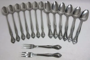 15 Piece VTG Lifetime Stainless Korea Pierrepont Tea Tablespoon Pickle Fork - Picture 1 of 12