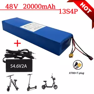 48V 20Ah 13S4P Li-lon Battery Pack BMS For Electric Bike Scooters Battery XT60+T - Picture 1 of 8