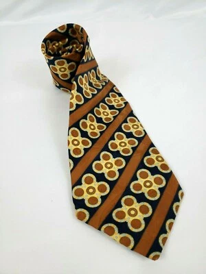 Corbata Stefano Ricci Para Hombre Azul Dorado Flor 62" Largo 4" Ancho Hecha en Italia  Foto 1 de 4