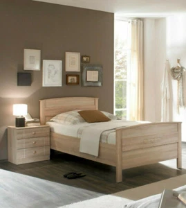 Komfortbett 100x200 cm Sonoma Eiche Nachttisch Einzelbett Gästebett Seniorenbett - Bild 1 von 1