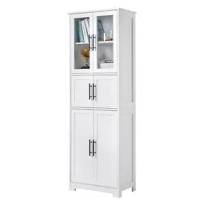 Tall Storage Cabinet Adjustable Shelves Kitchen Pantry Organizer Cupboard - Picture 1 of 10