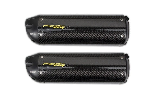 Two Brothers Hurricane Dual Slip-Ons CF con tapa negra para Suzuki GSX-R1300 08-20 Foto 1 de 1