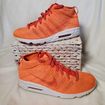 Nike  Flyknit Lunarlon Chukka Orange 645009-861 Women's 10.5 M Size 9 EUC  - Image 1 of 4