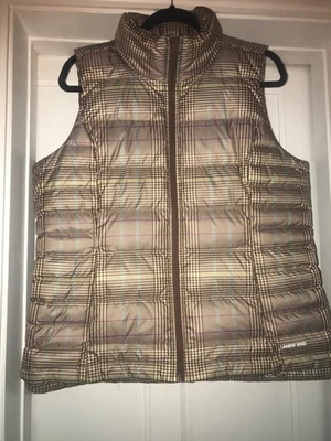 Lands End Tweed Check Print Gilet Body Warmer Size M Waterproof Quilted Padded - Image 1 of 4