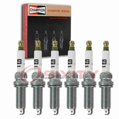 6 pc Champion Iridium 9412 Spark Plugs for REA9WYPB4 4912 Ignition Wire bc - Image 1 of 4