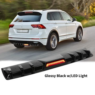 Difusor de parachoques trasero alerón de tiburón con luz de freno trasera LED para Volkswagen Tiguan Foto 1 de 4