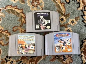 N64 3 Game Lot Star Wars Shadow Empire & Episode 1 Racer Rogue Squadron Nintendo - Picture 1 of 3