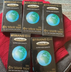 5 x Strand E240 New & Unused 4 Hour Blank VHS Video Tapes - 20 hours in total - Picture 1 of 3
