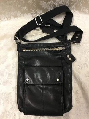 Bolsa tiracolo de couro Ellington Rucksack Company S-M bolsa de viagem preta - Imagem 1 de 4