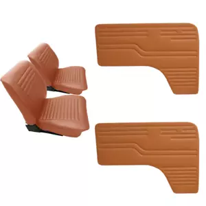 FOR VW T2 BAY WINDOW FRONT SEAT COVERS AND DOOR PANELS 2 PCS. TOBACCO BASKET WEA - Picture 1 of 3