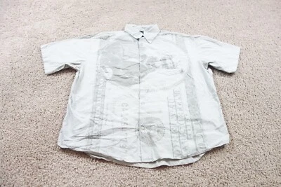 Makaveli Shirt Mens 3XL Gray Button Up 2pac Dollar Bill Print Tupac Shakur - Image 1 of 4