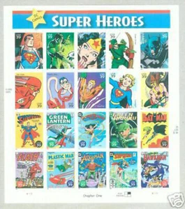 2006 DC COMICS SUPER HEROES STAMPS - FULL PANE of 20 - 39 Cent Stamps - Picture 1 of 1