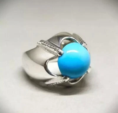 Anillo Turquesa Natural Anillos Feroza Para Hombres Anillos de Piedras Preciosas Feroza Neyshapuri Feroza Foto 1 de 4