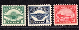 US 1923 AIR MAIL SCOTT #C4-C6 MINT NEVER HINGED NEAT PERFS GOOD CENTERING - Picture 1 of 2
