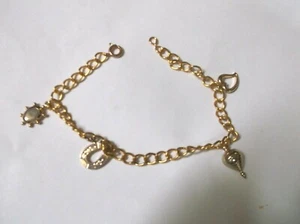 Schildkröte, Hufeisen, Top, Herz Charms Armband - 8"  - Bild 1 von 2