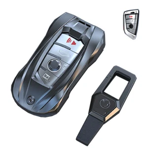 Zinc Alloy Key Fob Cover for 2019 2020 2021 BMW 2 5 6 7 X1 X2 X3 X5 X6 KeyChain - Picture 1 of 18