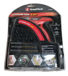 Juego de destornilladores inalámbricos Greatneck de iones de litio 3,6 V kit de herramientas de brocas 26006 - Imagen 1 de 8