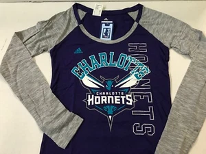 Charlotte Hornets NBA Adidas Women's L/S Marled/Slub Tee Multi Color Small - Picture 1 of 1