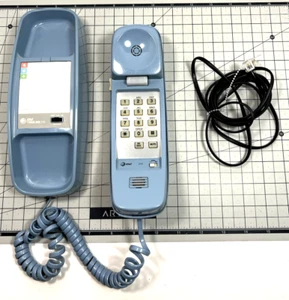 Vintage Retro AT&T Trimline 210 Telephone Light Blue Push Button Phone - Picture 1 of 7