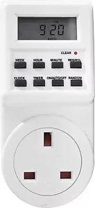 12/24 Stunden 7 Tage Digital Timer Schalter Buchse UK Netz Stecker Auto Uhr - Bild 1 von 2