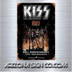 Vintage Look Reproduktion Design Kiss Rock Band Aluminium Schild 8 x 12 - Bild 1 von 5