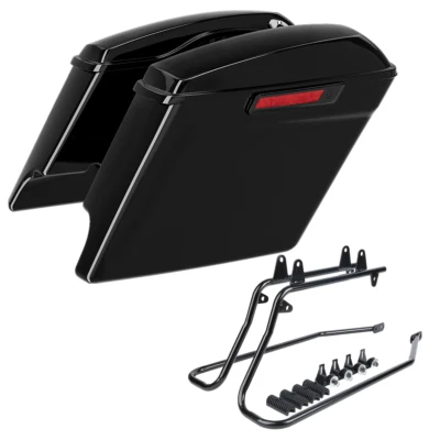 5'' Stretched Hard SaddleBags & Brackets Fit For Harley Heritage Softail 84-17 - Image 1 of 4