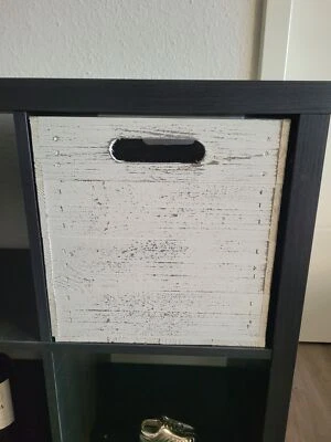 Holzbox Vintage Weiss Regalkiste passend für Ikea Kallax und Expeditregal Weinki - Bild 1 von 4