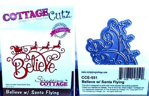CottageCutz Believe w/ Santa Flying Metal Cutting Plate Die CCE-551 Christmas - Picture 1 of 1