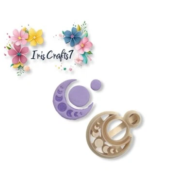 Moon Combo 2 Polymer Clay Cutter - Earrings Making - Ceramic Tools - Image 1 of 4