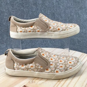 Taos Shoes Womens 9 Rubber Soul Slip On Sneakers Beige Canvas Floral RBS-13650 - Picture 1 of 15