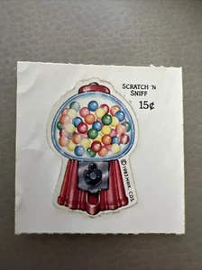 Vintage 1983 Hallmark Scratch and Sniff Bubble Gum Machine Sticker Strip - Picture 1 of 3