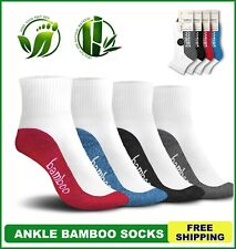 Natural Ankle Bamboo Socks Soft Work Cushioned Sock Men Women Breathable Low Cut