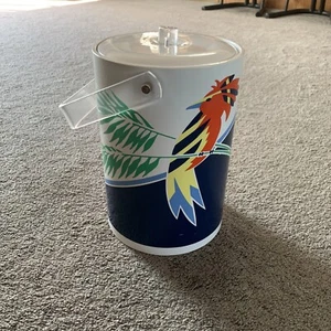 Davir Mid Century Modern Ice Bucket King Fisher Lucite Handle - Picture 1 of 7