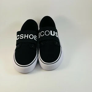 DC Women's Black & White Strap Trase TX Slip On Sneaker - Size 5 - Imagen 1 de 7
