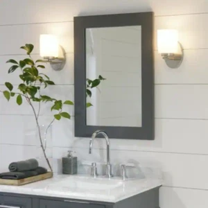 Rectangular Bathroom Vanity Mirror in Dark Charcoal 22 In. W X 30 In. H Framed - Picture 1 of 12