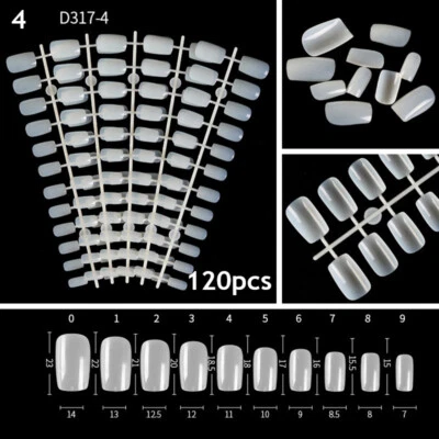 120X Fake Nails Nails Extension Natural Short Square Nails Nail Tips Transparent - Image 1 of 4