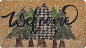 Christmas Welcome Doormat for Winter Outdoor - Snowflake Pine Artificial-Coir D - Picture 1 of 12