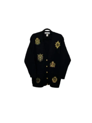 Cárdigan escudo de armas bordado vintage Jones New York para mujer talla LANA DE CORDERO S Foto 1 de 4