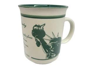 Statue Of Liberty Embossed Coffee Mug Cup w Emma Lazarus 1883 Quote Ellis Island - Picture 1 of 12
