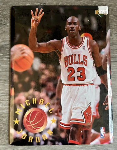 1996 Upper Deck NBA Michael Jordan 8x11 Metal Plaque New Sealed Fold Out Stand Cover