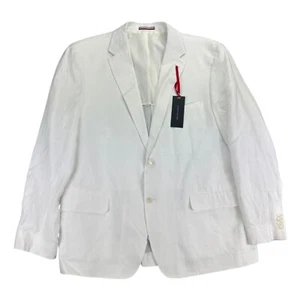 Tommy Hilfiger Mens Modern Fit Flex Stretch Linen Suit Jacket White 46R - Picture 1 of 4