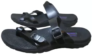 SKECHERS Reggae Rasta Women’s Size 9 Black Outdoor Lifestyle Sandals Slip ons ✅ - Picture 1 of 8
