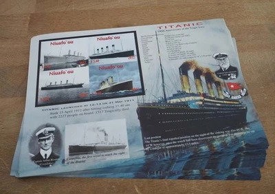 2012 Niuafo'ou Insel; 50 Klb. Titanic ungezähnt, MiNr. 469/73, **/MNH, ME 1100,- - Bild 1 von 2