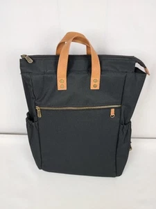 Thirty-One Journey Black Backpack Travel Work School Baby Bag Purse Zip EUC - Picture 1 of 12